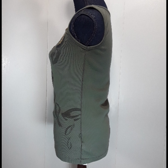 Eddie Bauer green tank top with gold embellishment medium - Picture 5 of 8